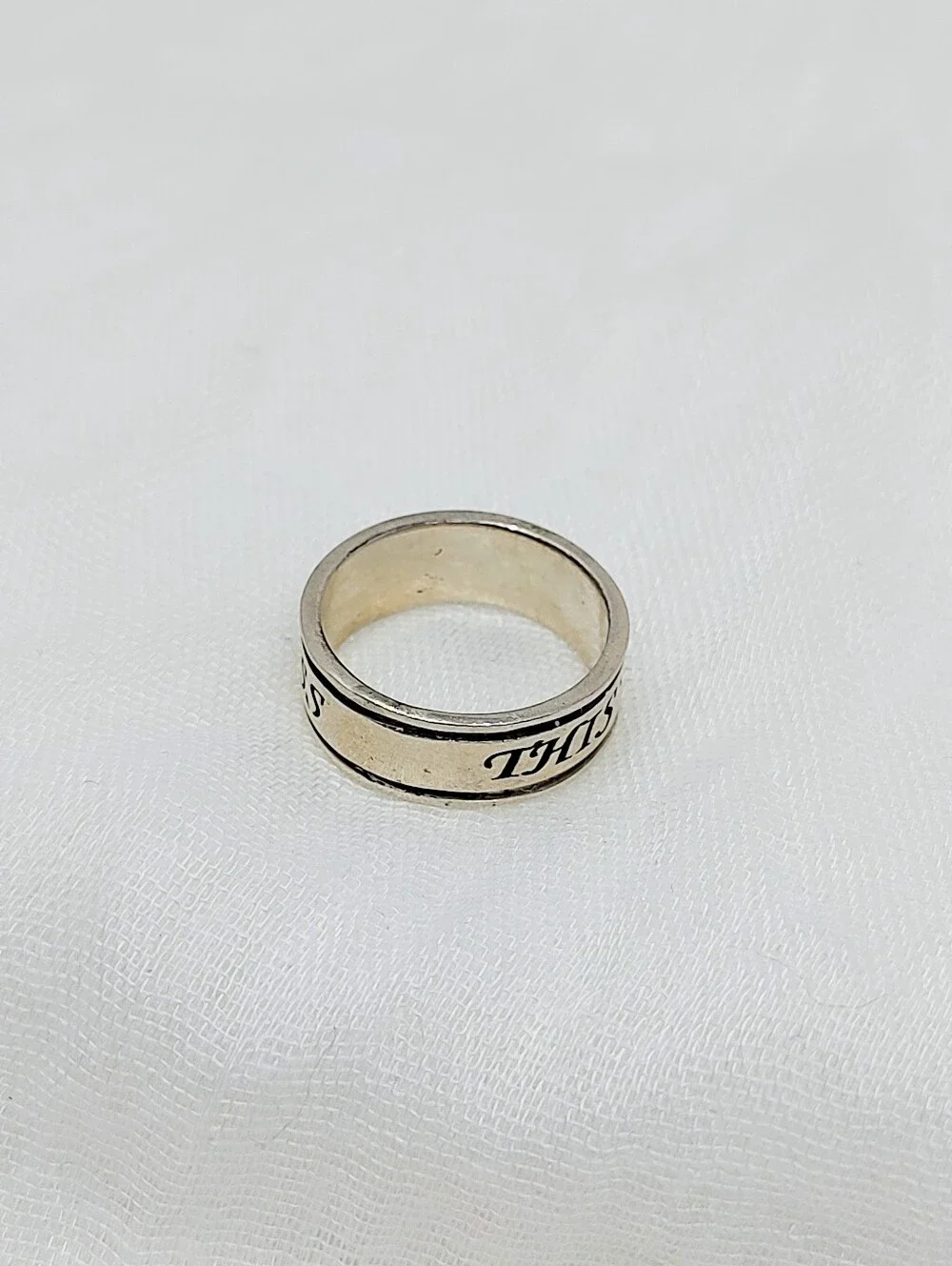 Size 8 Silver Ring With Inspirational Inscription 